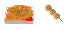 焼きそばとだんご