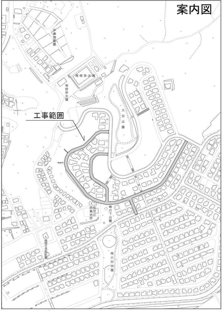 吾妻地区配水管更新第1号工事案内図の画像