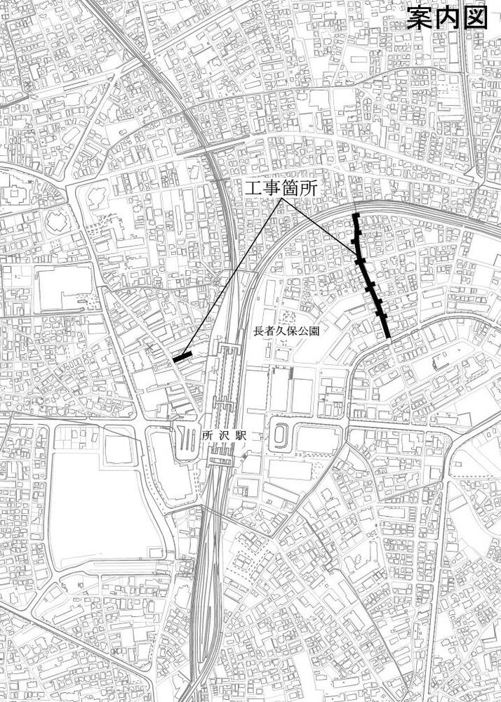 所沢地区配水管更新第1号工案内図の画像