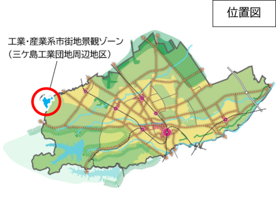 工業・産業系市街地景観ゾーン位置図