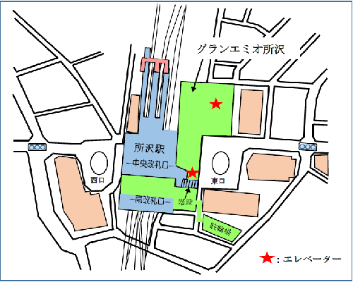 エレベーターの地図