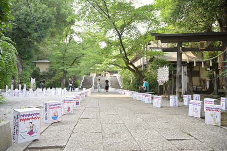 所澤神明社の境内に並んでいる地口行灯